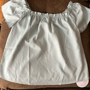 Mint green off the shoulder top